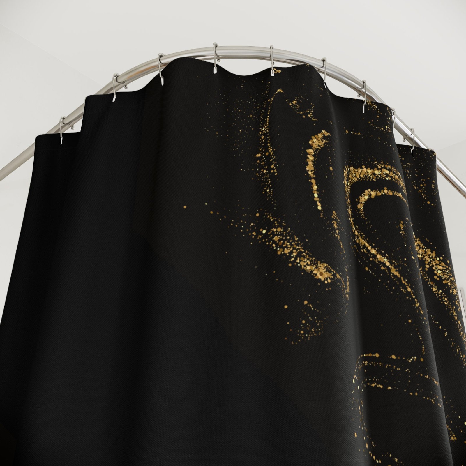 Elegant Black Abstract Shower Curtain, Modern Bathroom Decor, Luxurious Home Accessories, Stylish Bathroom Decor, Unique Gift Idea - Image 2