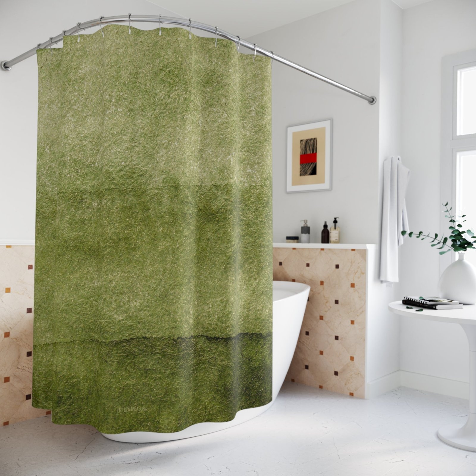 Nature-Inspired Shower Curtain, Eco-Friendly Bathroom Decor, Green Aesthetic Shower Curtain, Boho Home Addition, Gift for Nature Lovers - Image 4