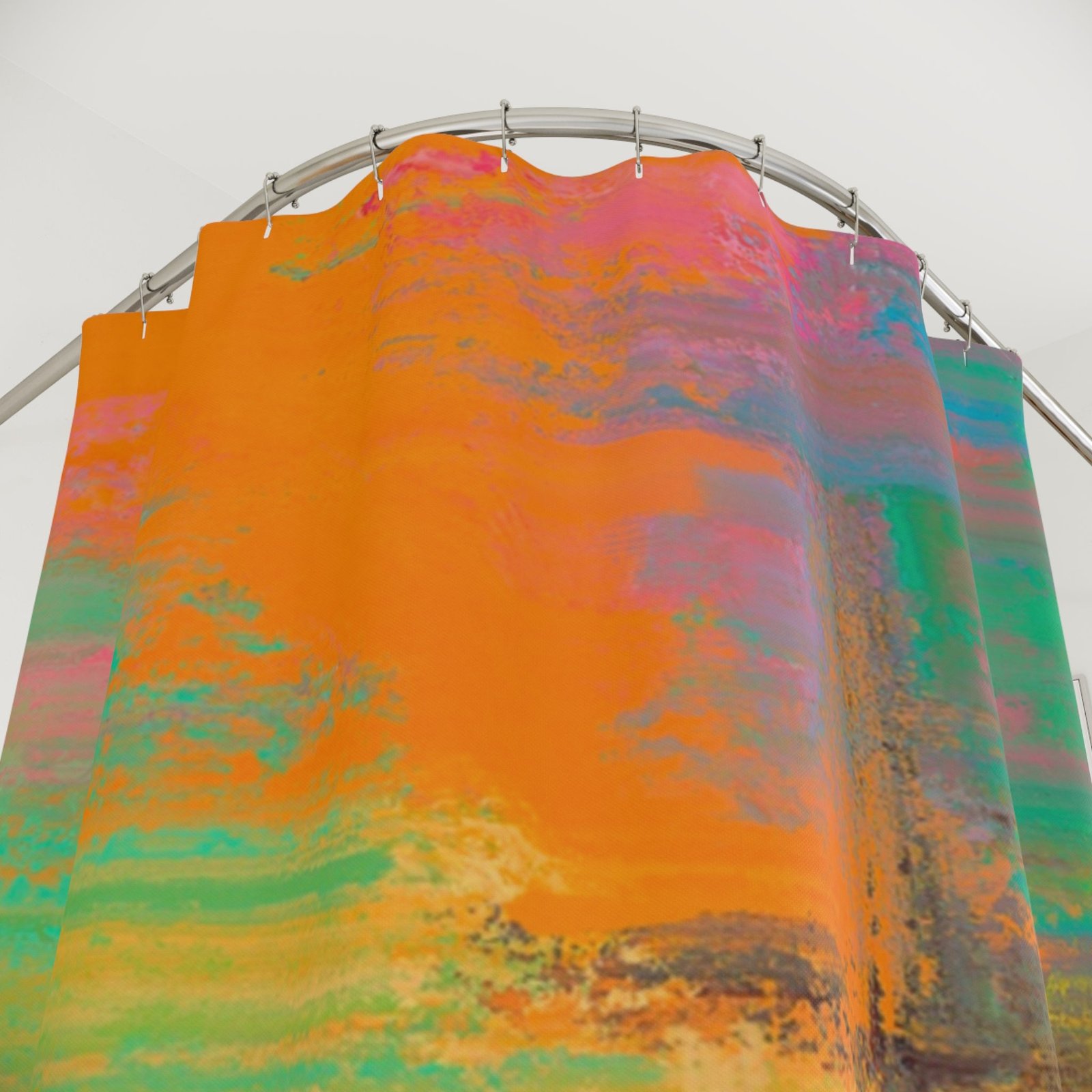Vibrant Abstract Shower Curtain, Colorful Bathroom Decor, Modern Home Accessory, Gift for Art Lovers, Boho Style Bathroom - Image 2