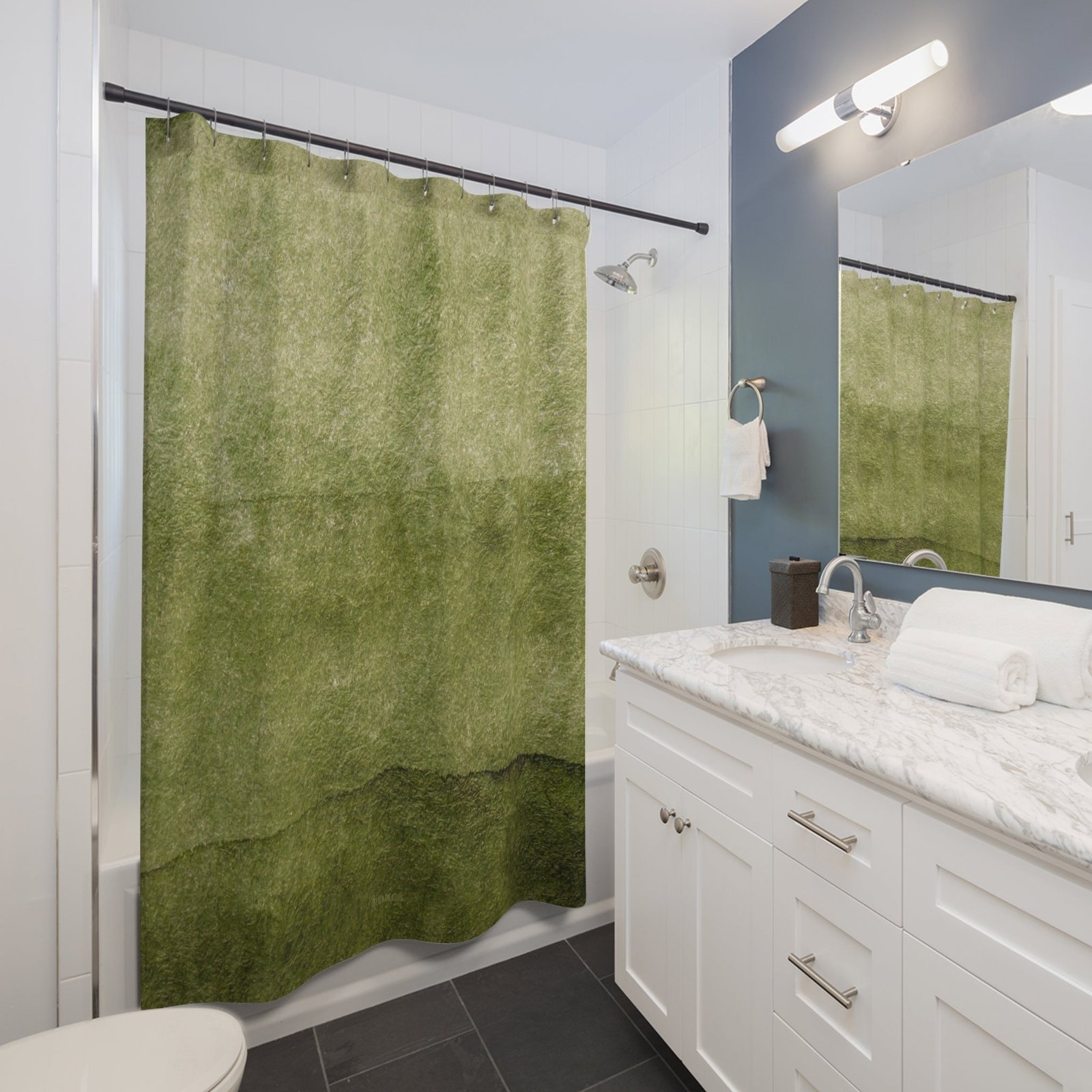 Nature-Inspired Shower Curtain, Eco-Friendly Bathroom Decor, Green Aesthetic Shower Curtain, Boho Home Addition, Gift for Nature Lovers - Image 3