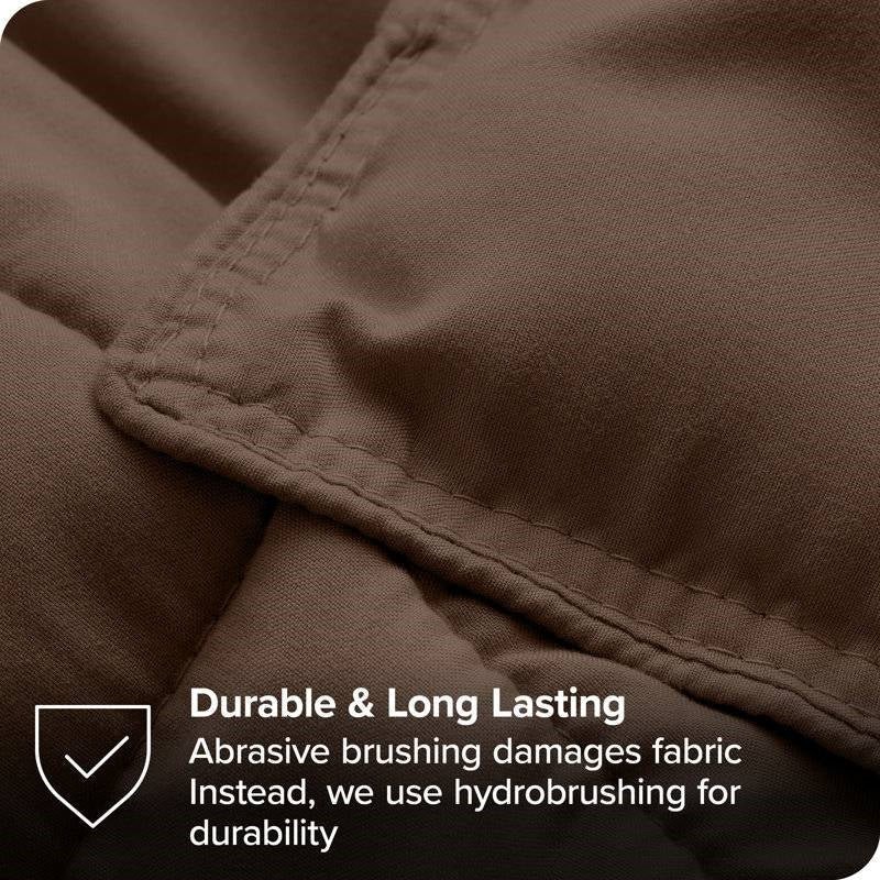 Queen size 3-Piece Down Alternative Microfiber Comforter Set in Chocolate Brown - Image 5