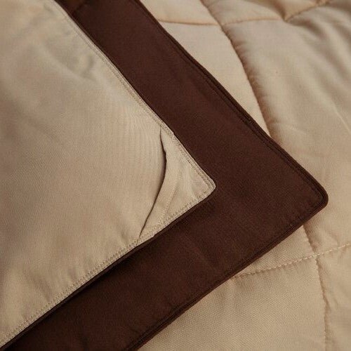 King/Cal King Traditional Microfiber Reversible 3 Piece Comforter Set in Brown - Image 4