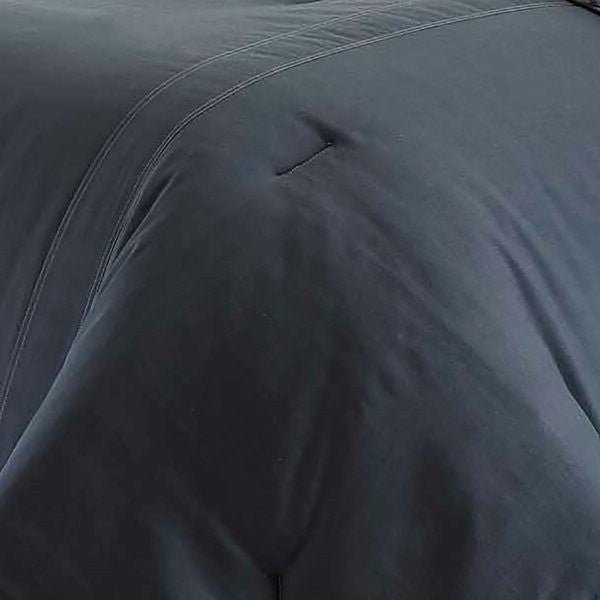 King size 100% Cotton Reverse Plaid Gray/White Comforter Set - Image 3