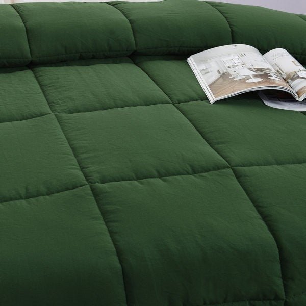 Twin Size Green 3 Piece Microfiber Reversible Comforter Set - Image 3