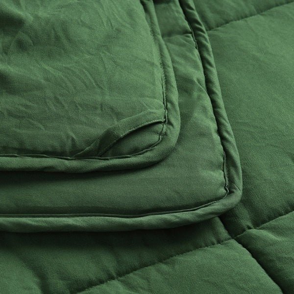 Twin Size Green 3 Piece Microfiber Reversible Comforter Set - Image 4