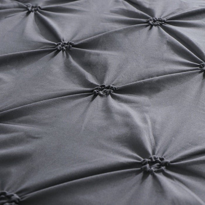 Twin Size All Season Pleated Hypoallergenic Microfiber Reversible 2 Piece Comforter Set in Gray - Image 4