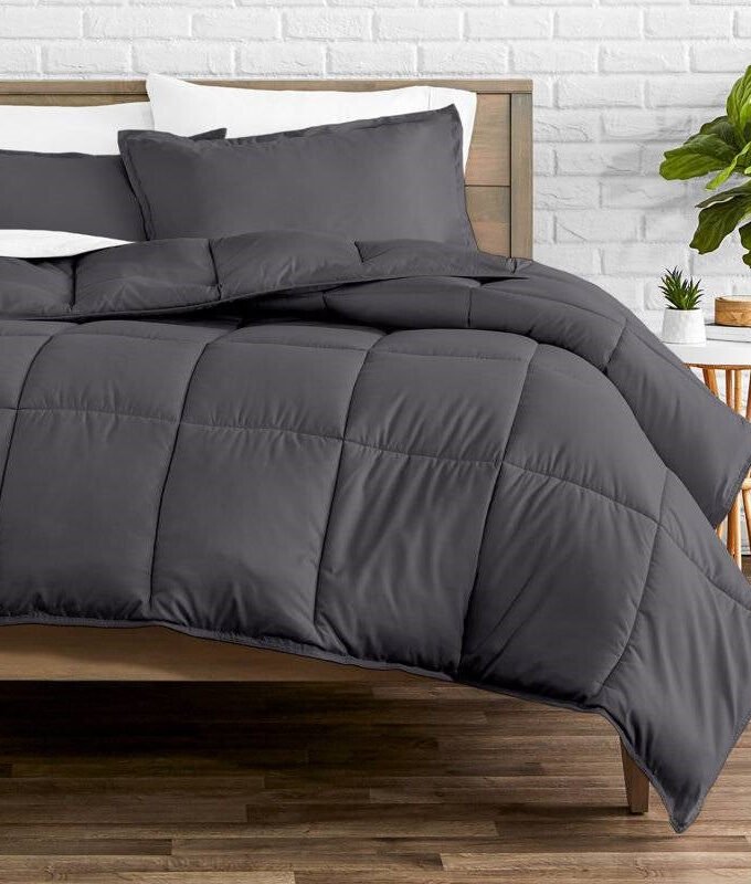 Twin/Twin XL Size All Season Super Soft Down Alternative Comforter Set Grey