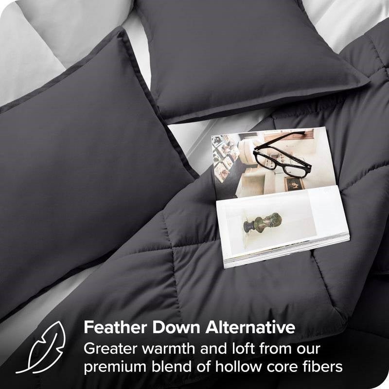 Twin/Twin XL Size All Season Super Soft Down Alternative Comforter Set Grey - Image 4