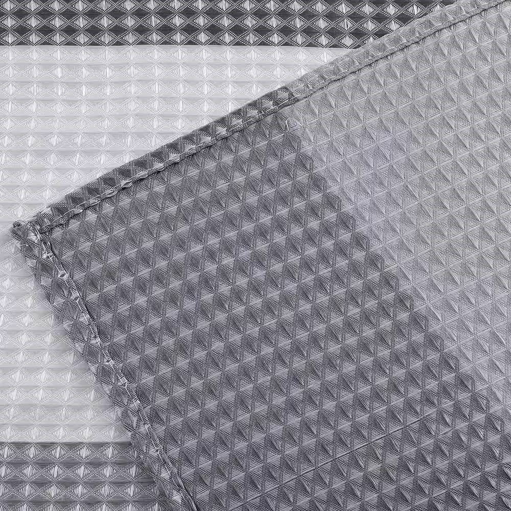 72-inch Grey White Striped Luxurious Textured Polyester Fabric Shower Curtain - Image 5
