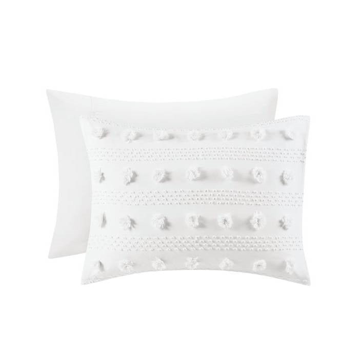 Full/Queen 3-Piece Ivory Pompom Microfiber Comforter Set - Image 5