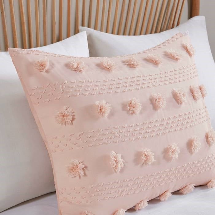 King / Cal King 3-Piece Pink Pompom Microfiber Comforter Set - Image 3