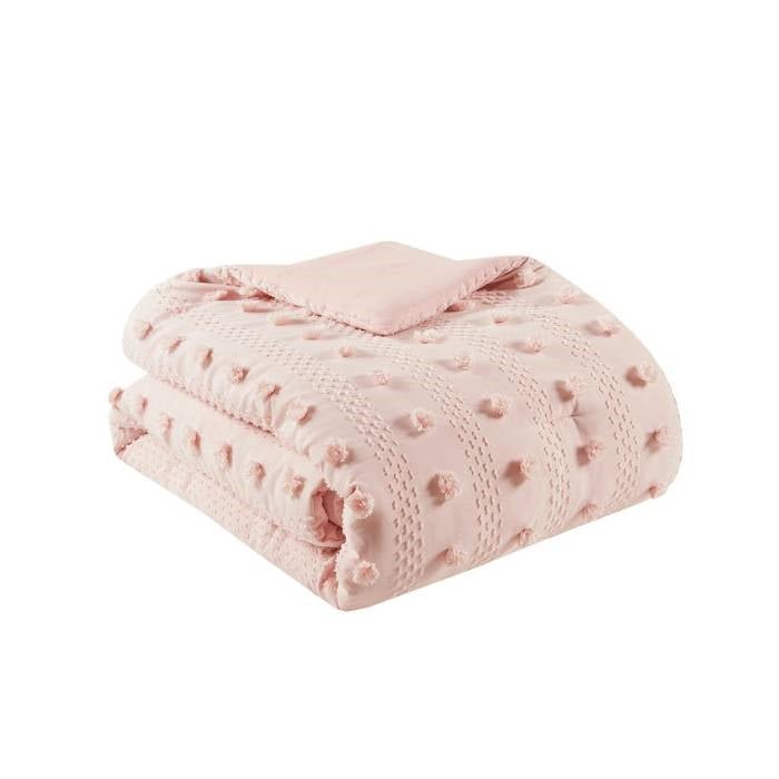 King / Cal King 3-Piece Pink Pompom Microfiber Comforter Set - Image 5