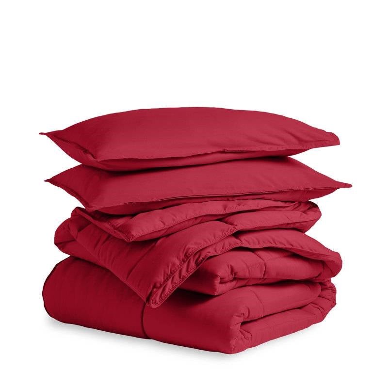 Full/Double Size All Season Super Soft Down Alternative Comforter Set Red - Image 2