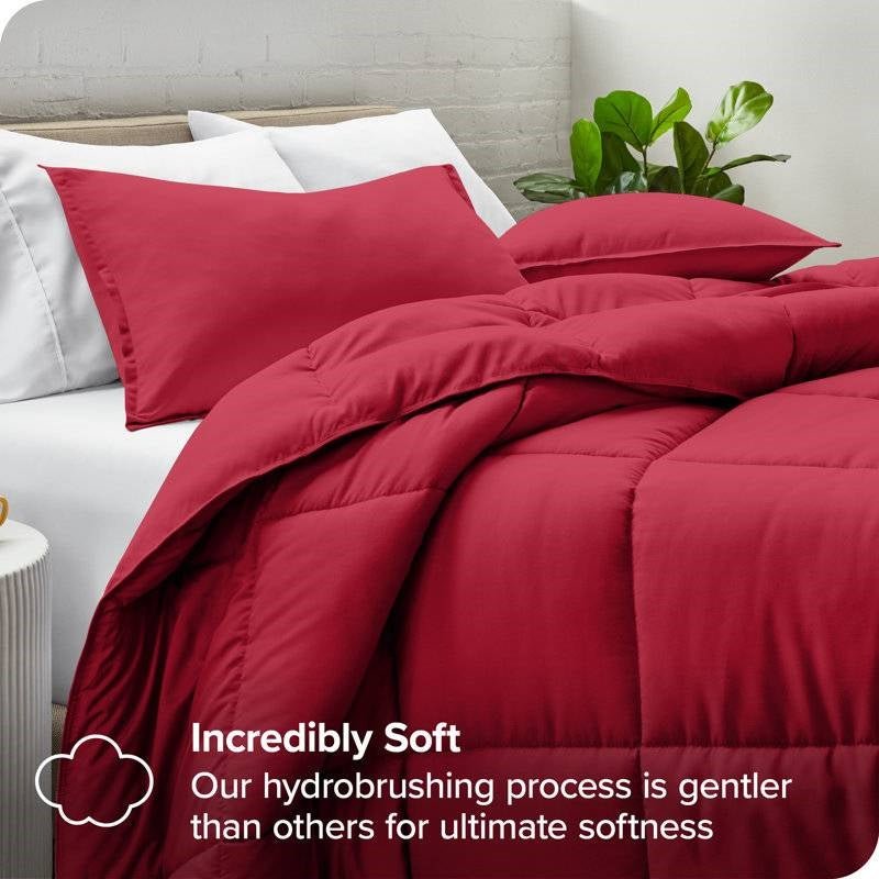Full/Double Size All Season Super Soft Down Alternative Comforter Set Red - Image 3