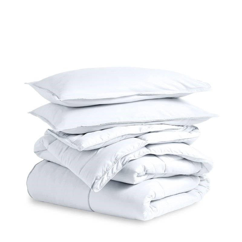 Twin/Twin XL size Super Soft Microfiber Down Alternative Comforter Set White - Image 2
